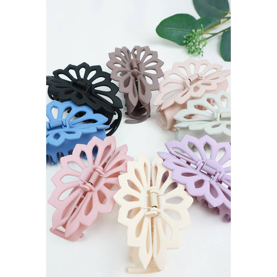 Matte Floral Hair Claw