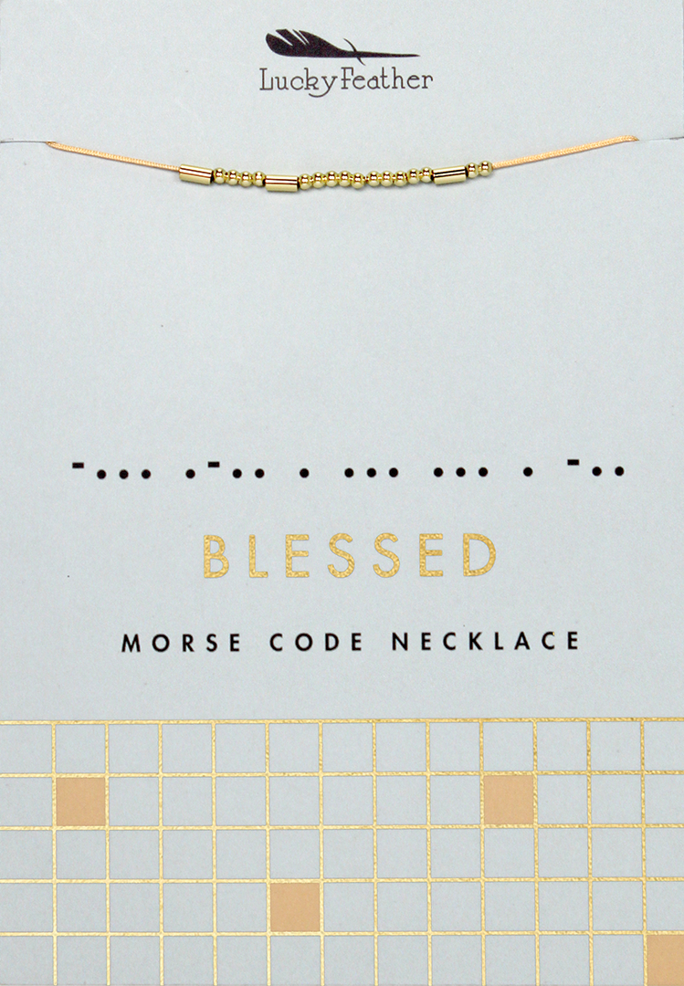 *FINAL SALE* Morse Code Necklace -  BLESSED