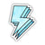 Blue Tie Dye Triple Lightning Bolt Aesthetic Sticker