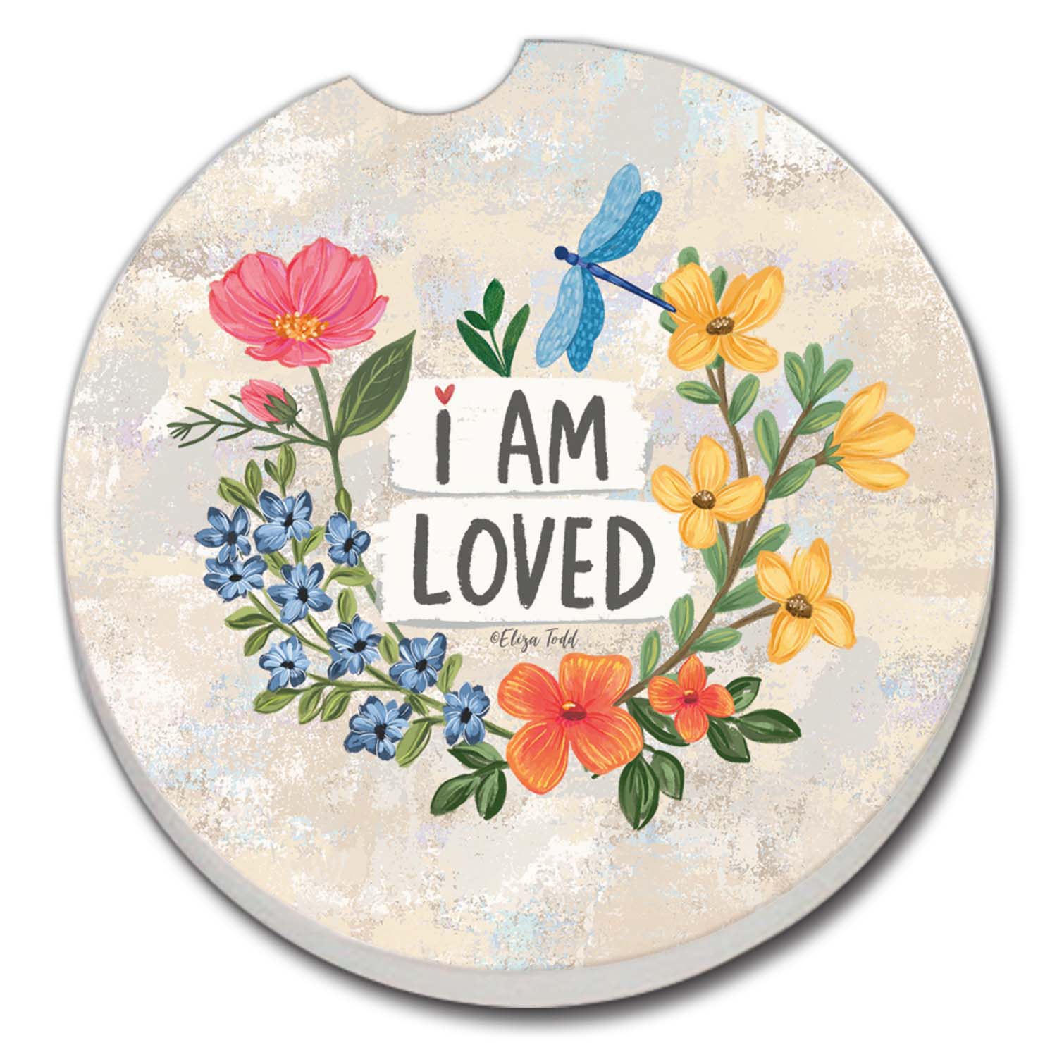 I Am Loved Bulk Absorbent Stone Car Coaster (2pk)