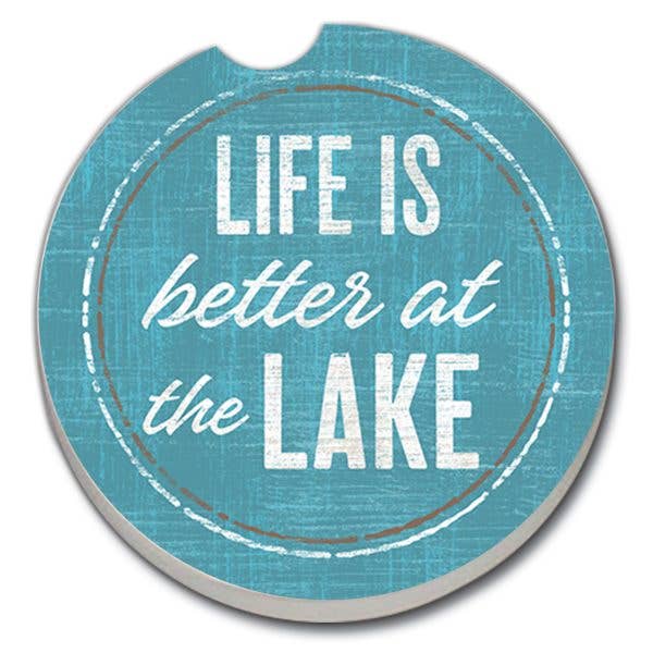 Better At Lake Bulk Absorbent Stone Car Coaster (2pk)