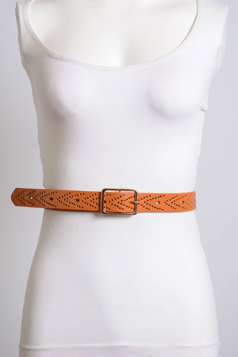 *FINAL SALE* Stick and Poke Arrow Belt: Camel