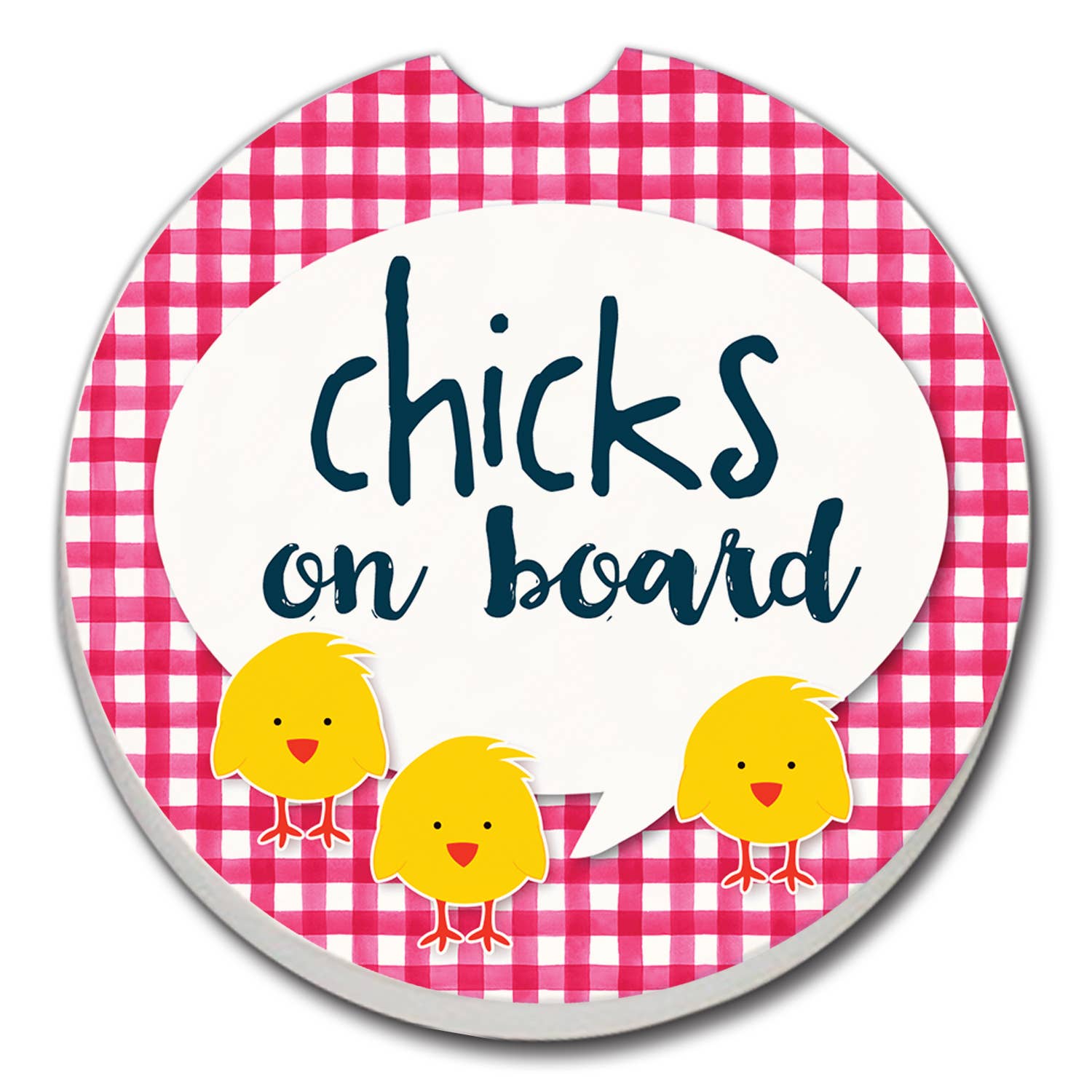 Chicks On Board Bulk Absorbent Stone Car Coaster (2pk)