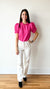 *FINAL SALE* Magenta Ruched Sleeve Top