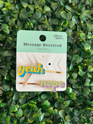 *FINAL SALE* Olivia Moss Message Received Hair Pins