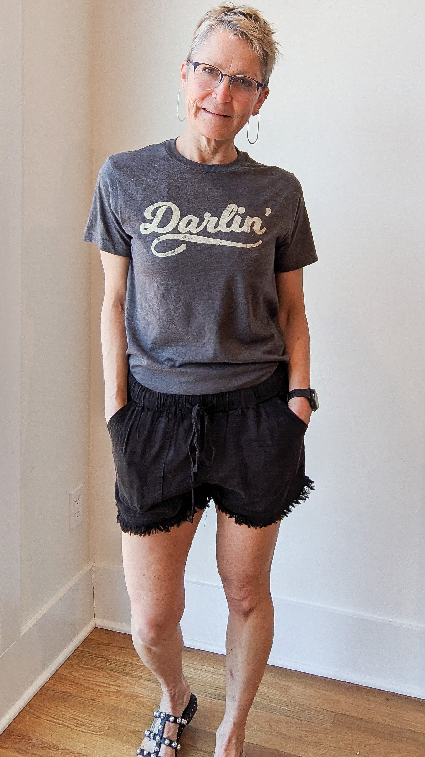 *FINAL SALE* Black Washed Drawstring Shorts